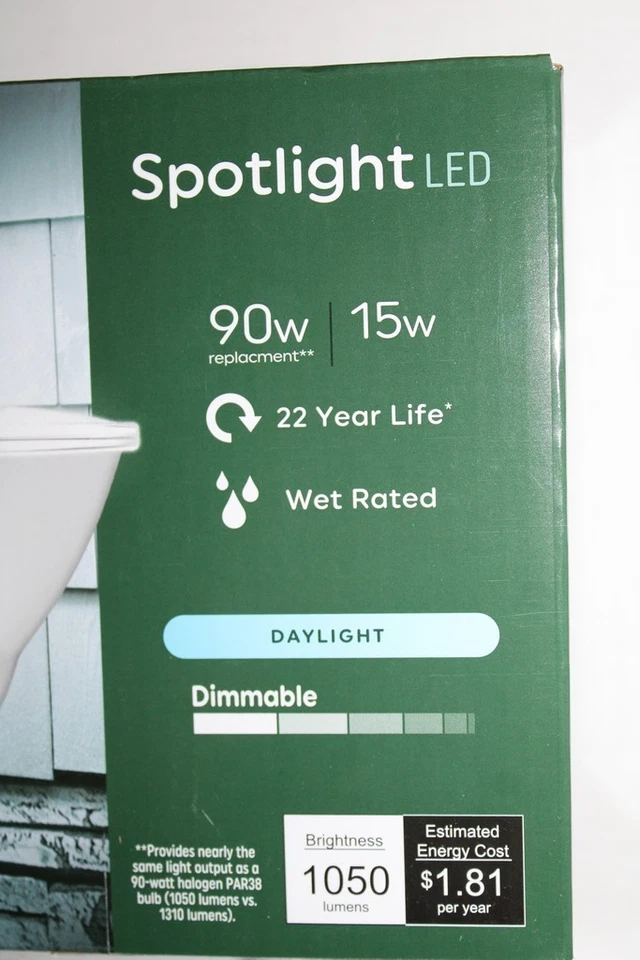 GE Outdoor Style 90w Replacement 15w LED Flood Bulbs PAR38 Med Base 2-Pack - Image 2 of 4