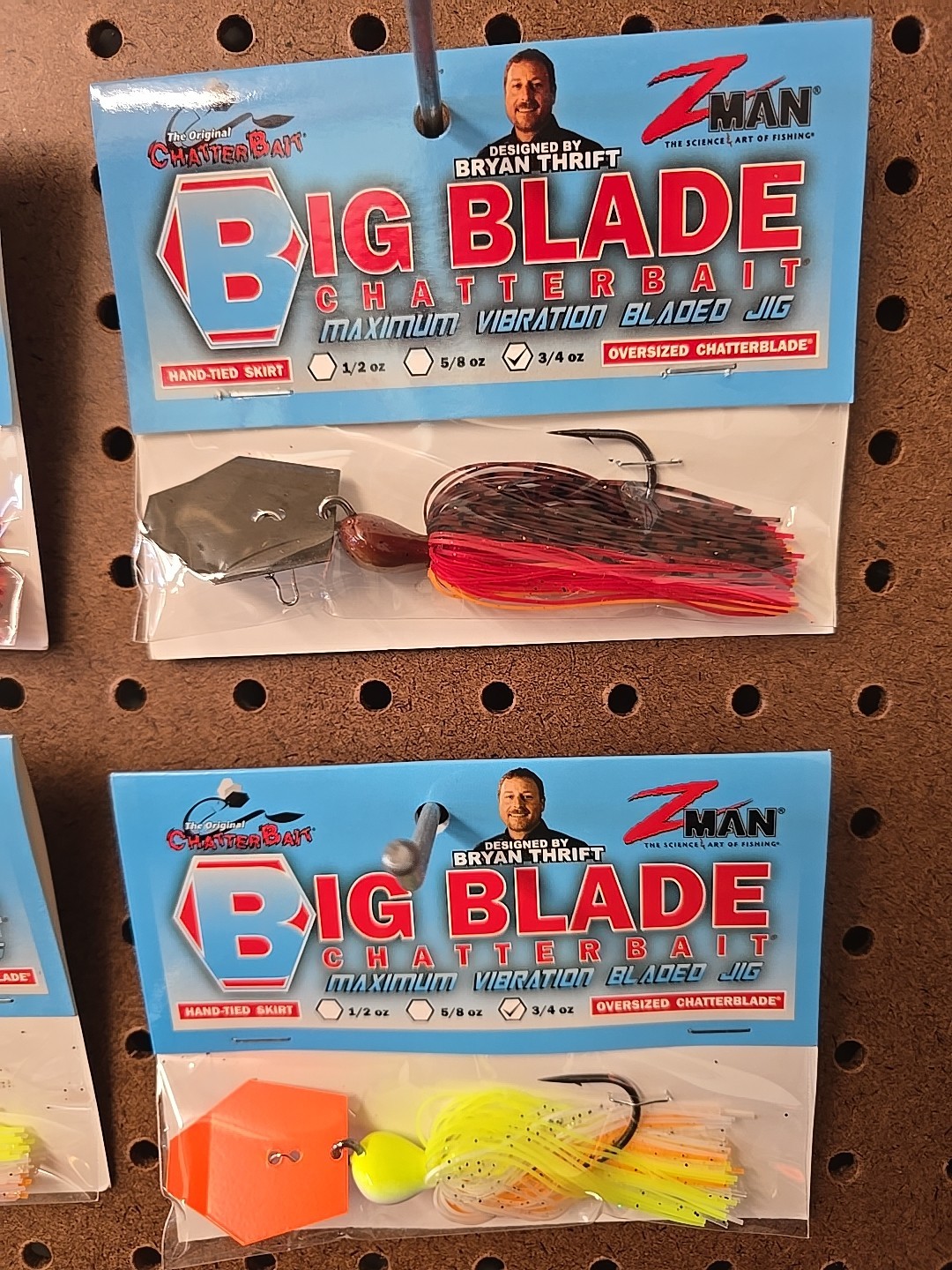 Big Blade Chatterbait Lot Of 4, 3/4 Ounce 2 Hot Craw & 2 Crah/White/Orange - Image 2