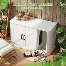 Wooden Outdoor Cat Litter Box Enclosure Hidden Litter Box Furniture Cat House