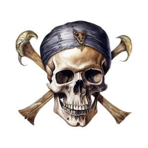 Pirate Skill Ship Blackbeard Treasure Flag Anchor Self Adhesive Vinyl Sticker