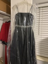 Black Formal Gown Rhinestone Beaded Waist Detail