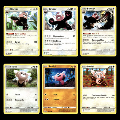 6x Bewear Lot 182 Sun Moon Cosmic Eclipse Pokemon Cards Collection Set TCG