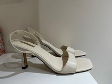 Primark Shoes Size UK 6 Cream Strappy Knitten Heel Party Occasion