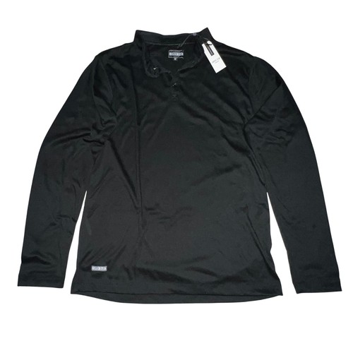 Open Tab Long Sleeve Henley Black Size Medium NWT - Picture 2 of 6