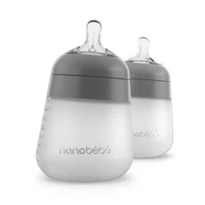 nanobebe Flexy Silicone Baby Bottle Anti-Colic Nipple, Soft Silicone Body