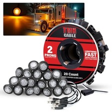 20 Pcs of 3/4 Inch Side Marker Clear Lens Amber Lights 20 Clear Lens Amber