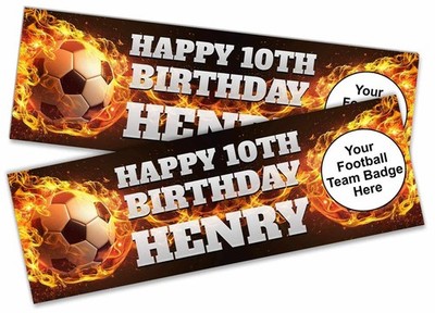 Personalisierte Fußball Geburtstag Banner beliebiger Name Alter Team - individuell Kinderparty 11