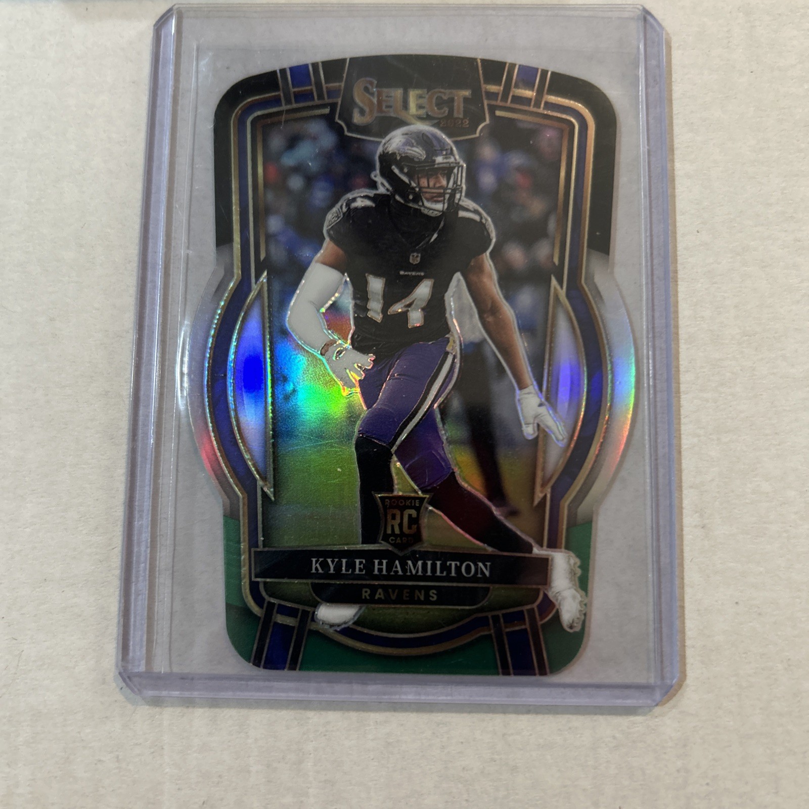 2022 Panini Select - Club Level Kyle Hamilton #294 Black & Green Die-Cut (RC)