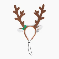 Midlee Brown Reindeer Dog Antlers Headband Pet Christmas Costume - Large