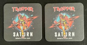 Iron Maiden Trooper Saturn Tin + 6 empty beer cans + 2 coasters + 1 sticker