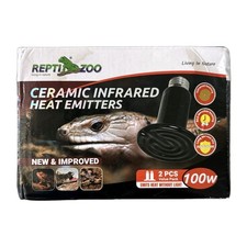 Repti Zoo 2 Pack 100W Ceramic Infrared Heat Emitters E26 Reptile Heat Bulbs New