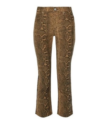 Isabel Marant Etoile Snake Print Cotton Corduroy Pants Size 4 Brown Black 