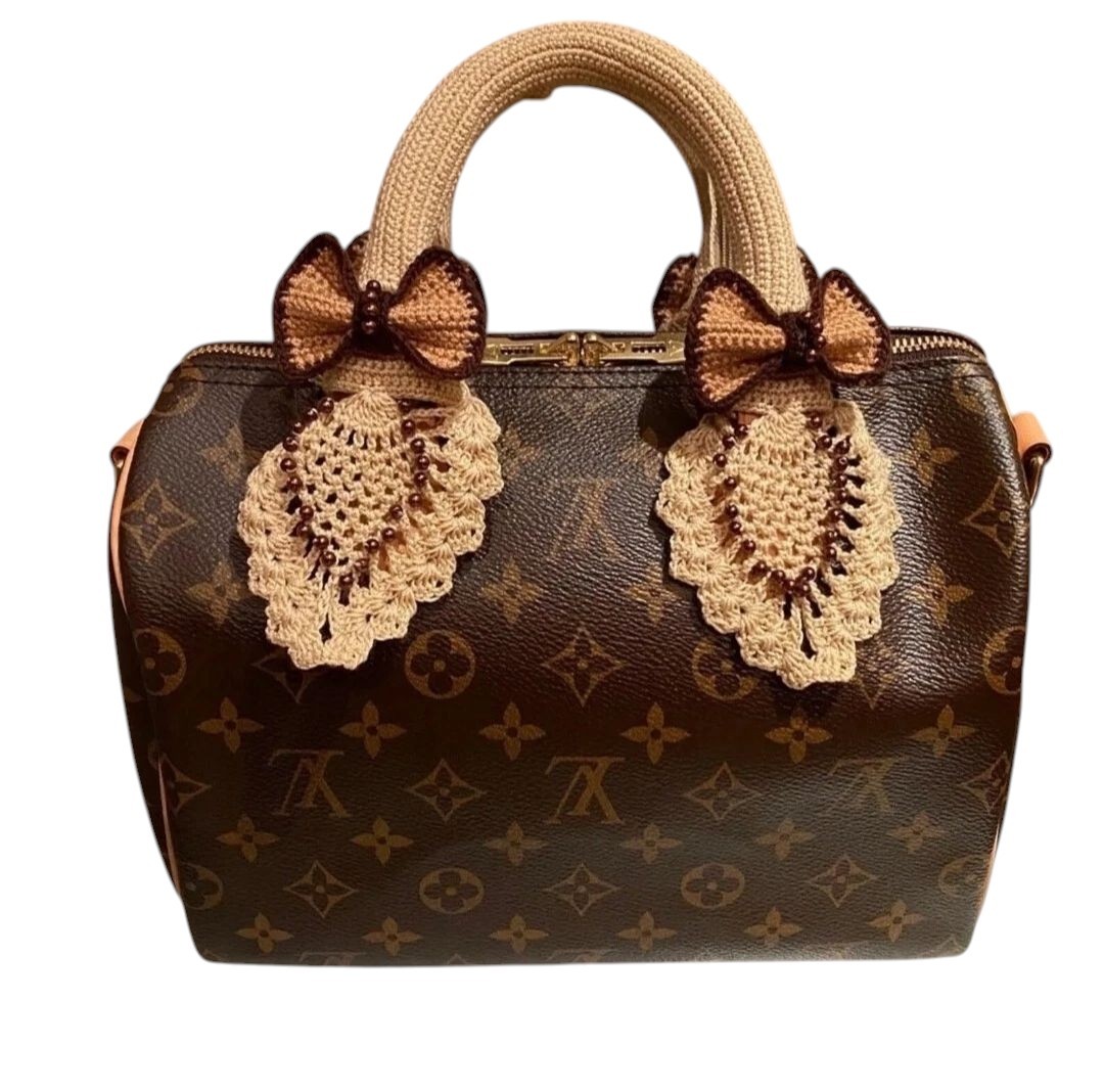 Free Shipping Handle cover crochet for LV SPEEDY 25,30,35, Alma
