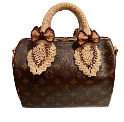 Free Shipping Handle cover crochet for LV SPEEDY 25,30,35, Alma