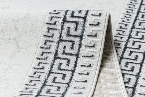 Alfombra Corredor Moderna Elegante Estructural ALLURE Marco Griego Glamour Blanco/Gris - Imagen 9 de 10