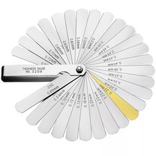 Feeler Gauge 32 Blade Dual Marked Metric Imperial Feeler Gage Brass Blade