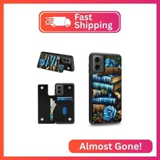 Dikoer Blue Book Wallet Case for Moto G 5G 2023 6.5 Inch Credit Card Holder Slot