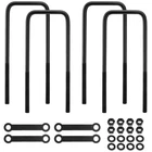 12 inch Square Bend U-Bolt Kits, Heavy Duty Steel Square U-Bolts with 6 inch Tie