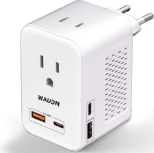 220 V to 110 V Voltage Converter, 20 W PD, Reduces 220 V to 120 V, U.S. to Europ