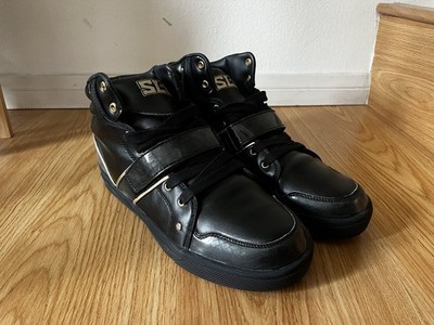 Slik Shoes Kash Limited Edition High Top Leather Men Black Gold Size 9.5