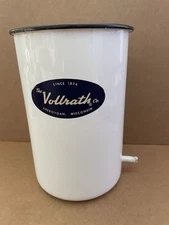 Vintage VOLLRATH CO Enamelware Measuring Pot w/ Spout OZ CC QT Sheboygan WI