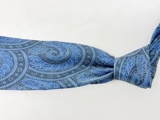 Stefano Ricci Made Italy Midnight Multi Blue Ornate Paisley Gloss Satin Silk Tie