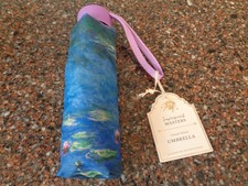 Monet Water Lilies Travel Umbrella Compact One-Touch Matching Sleeve New