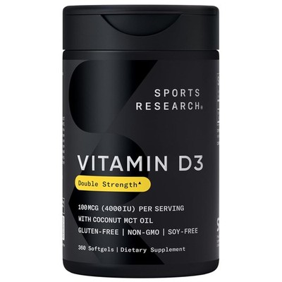 Sports Research Vitamin D3, 4000iu, 360 Softgels