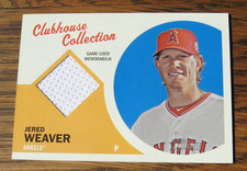 Jered Weaver 2012 Topps Heritage #CCR-JW CLUBHOUSE COLLECTION RELICS card ANGELS