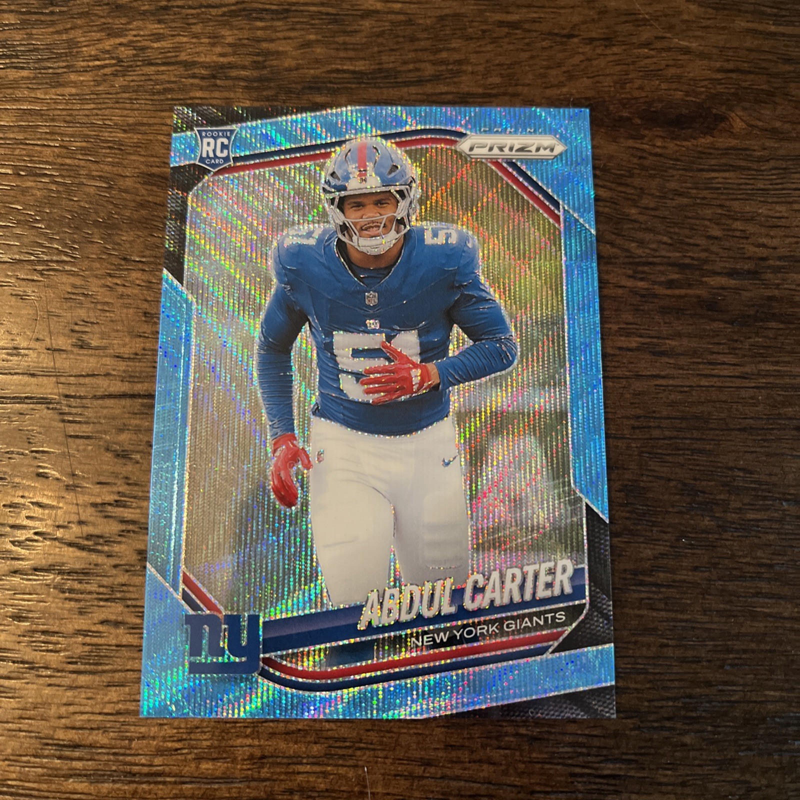 2025 Panini Prizm - Rookies Abdul Carter #394 Blue Wave Prizm /230 (RC) Football
