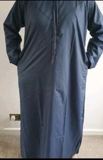 Premium Herren Erwachsene Baumwolle Jubbah, Thobe Kandoora Emarati Mid Night Blau Größe 62