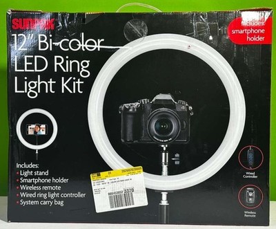 Sunpak 12'' Bi-Color LED Ring Light Kit - VL-LED-162-12RL - Black