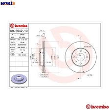 2x BRAKE DISC 09.6942.10 FOR NISSAN SENTRA SABRE PULSAR/Hatchback/VI ALMERA/�