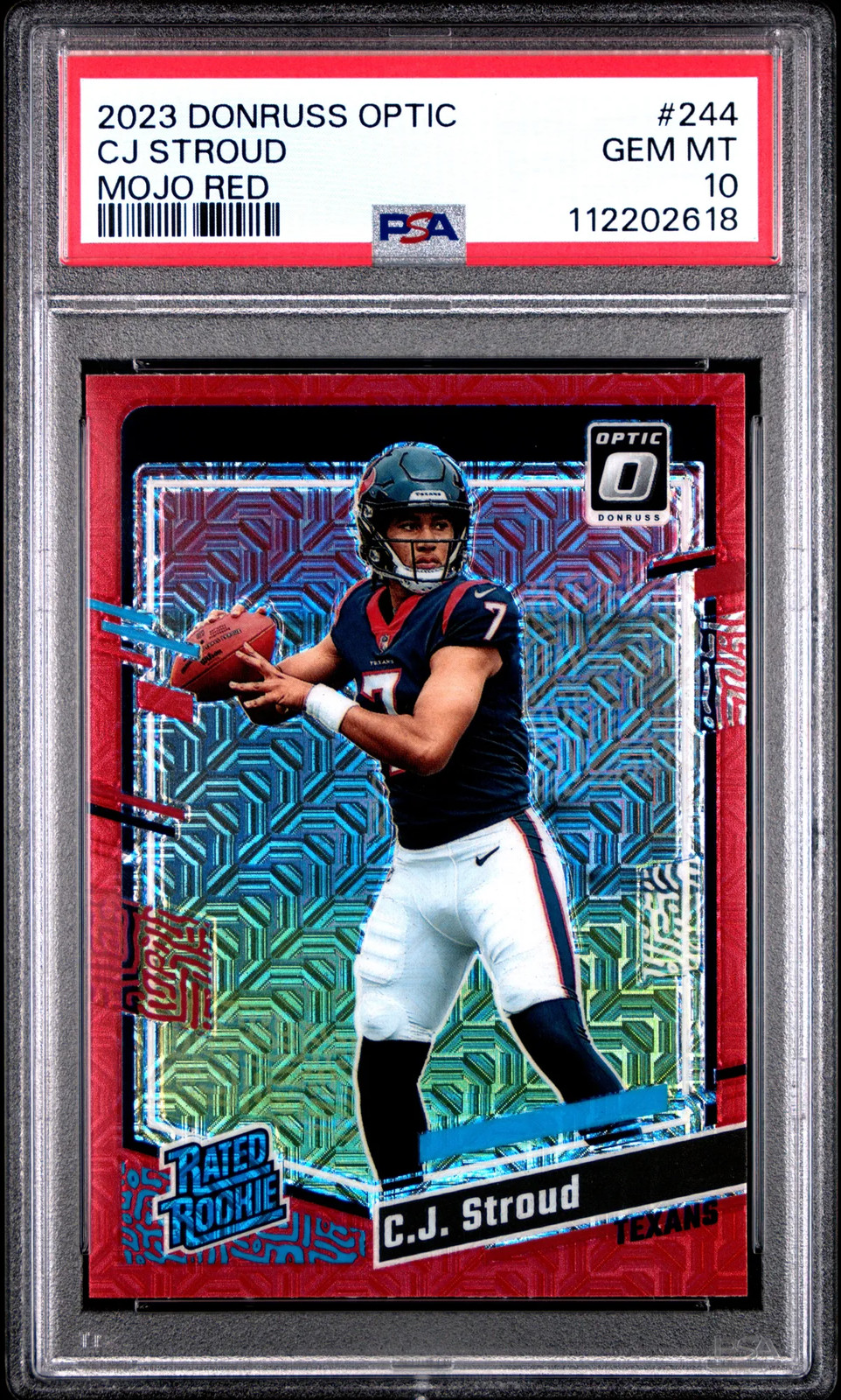 2023 Optic CJ Stroud Short Print Rookie Mojo Red #244 PSA 10