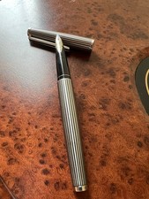Pilot Custom Fountain Pen Stripe Metal Body 18K 750 Fine Inlaid Nib