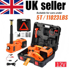 3in1Electric Car Jack 5 Ton 12V Hydraulic Car Jack with Tire Inflator Pump & LED