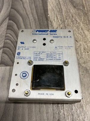 POWER ONE HAD15-0.4-A POWER SUPPLY INTERNATIONAL SERIES #4018C110PR4SI