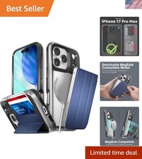 vCommuteX Military Grade Drop Protection Wallet Case for iPhone 17 Pro Max - ...