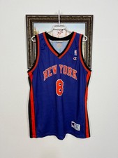 Vintage 90's Champion New York Knicks Sprewell Blue Jersey Mens Trikot Size XL