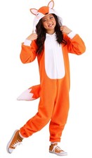 New Kid  s Cozy Fox Costume, Fun  Comfortable Fox One Piece Cute-Soft-Warm Sz L