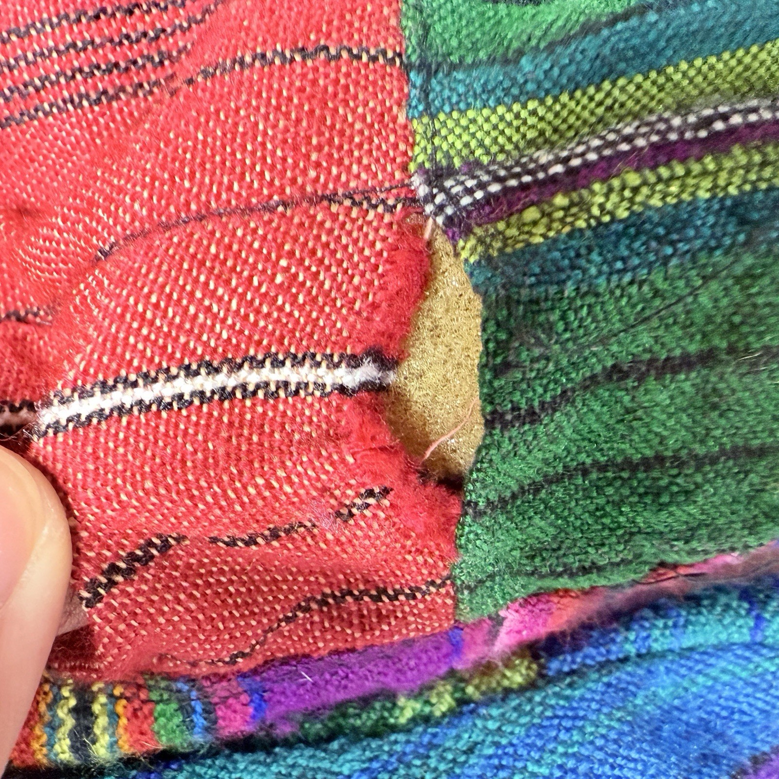 VTG Guatemalan Multicolor Patchwork Padded Bomber… - image 14
