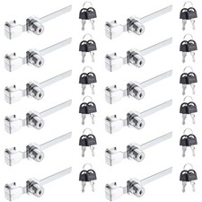 12 Pcs Sliding Glass Door Ratchet Lock Display Case Lock with Chrome Finish, ...
