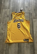 Nike Icon Edition Los Angeles Lakers LeBron James 6 NBA Jersey Yellow Sz 52 XL
