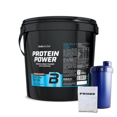 (18,73 EUR/kg) Biotech USA Protein Power 4000g + Gratis Shaker & Produktprobe