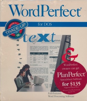 WordPerfect 5.1 + Manual PC DOS vintage word processing late 80s 3.5'' floppy BOX