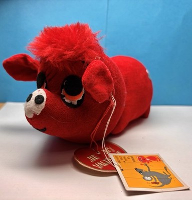 vintage 1969 kamar RED VALENTINE PIG w/Orig. Tags oink hog farm bacon love fun