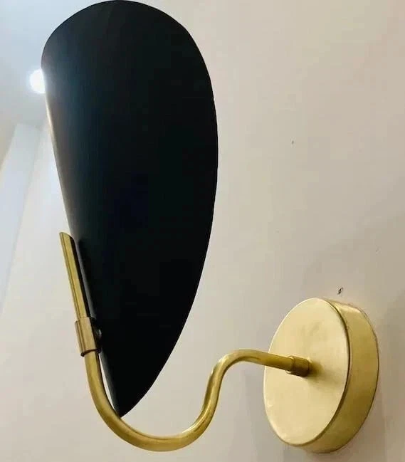 Aplique de pared de latón hecho a mano moderno de mediados de siglo 1 luz de ... - Imagen 2 de 4