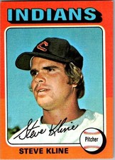 1975 Topps Mini Baseball - Steve Kline #639 - Cleveland Indians