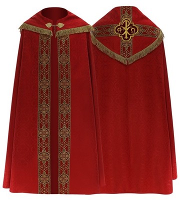 Red Gothic Cope with stole Vestment Capa pluvial Roja Piviale Rosso K113C25fpx