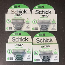 4 SCHICK HYDRO SENSITIVE 6 Refill CARTRIDGES, 5 BLADES Each Cartridge